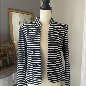 Women’s Tommy Hilfiger Navy and White Striped Blazer Cotton